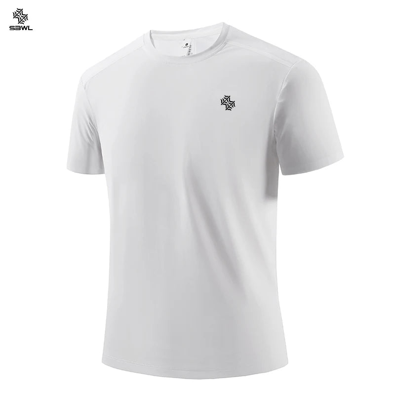 SBWL 2026 Summer Men's New High Quality Outdoor Fitness Running Breathable T-Shirt Fashion Light Fast Dry Short Sleeve Tops