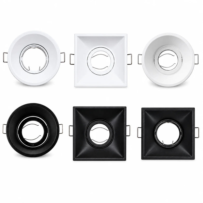 JOYINLED GU10 MR16 Downlight Frame Recessed Ceiling Light Fixture Adjustable Spotlight Trim for Home Office Commercial Lighting