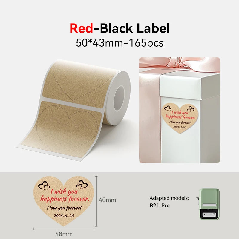 NiiMbot B21 Pro Thermal Printer Red Black Label Paper 300 DPI High-definition Printing Sticker for Warning Signs Supermarket