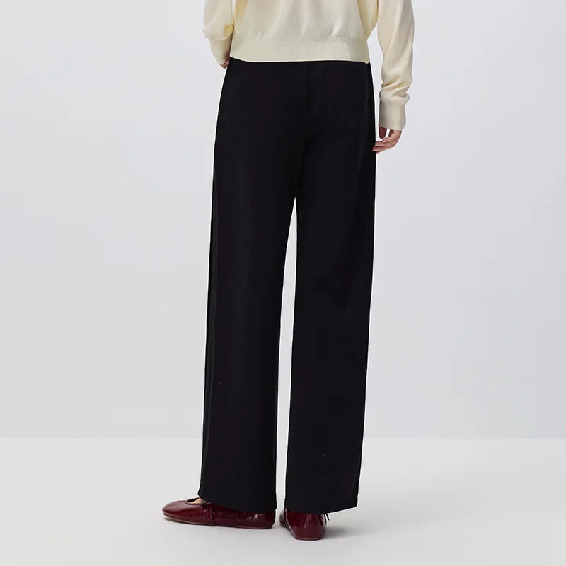 Semir Women Pants HighWaist Solid Wide Leg Loose Fit 2026 Autumn Minimal Leg Lengthening Urban Casual Everyday Trousers