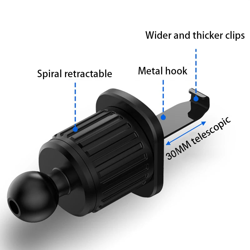 SEAMETAL 17mm Universal Ball Head Car Phone Holder Hook Auto Air Outlet Vent Base Gadget Cellphone Support for Car Accessories