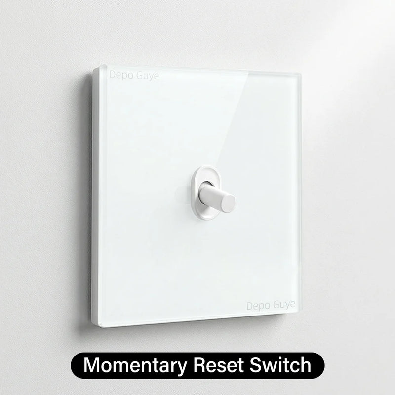 Wall Toggle Light Switch EU FR Standard White Glass Panel European Power Socket With Dual Type-c 20W Fast Charge Port Outlet