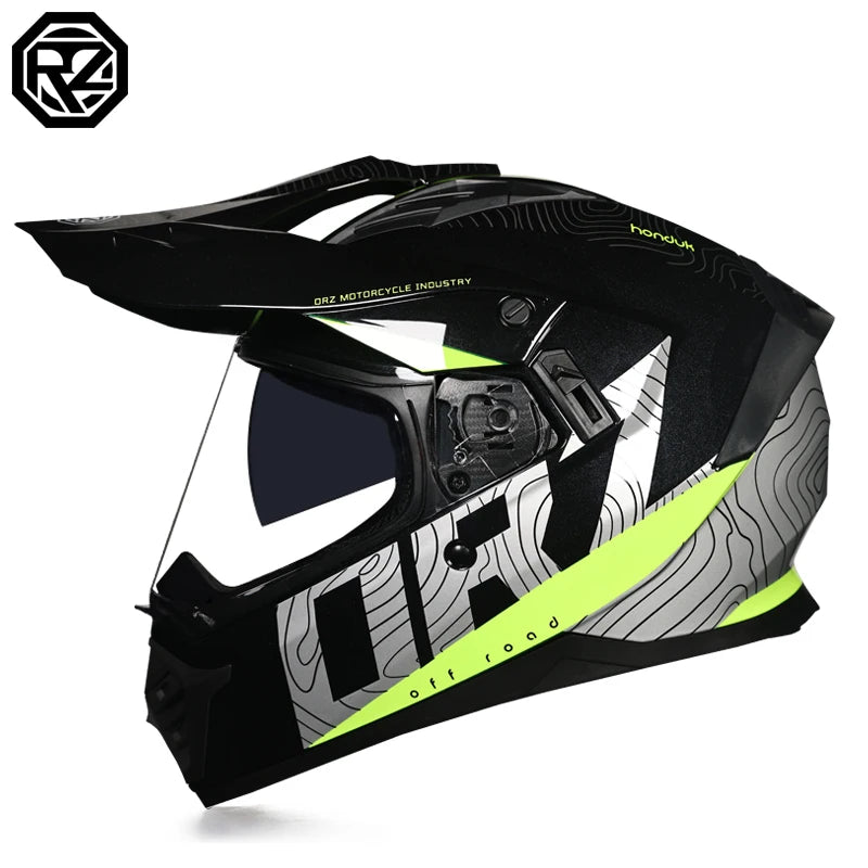 ORZ Motocross Helmet DOT Certification MTB ATV Motorcycle Cascos Carbon Fiber Pattern Off-Road Capacete Motorbike Anti-Glare
