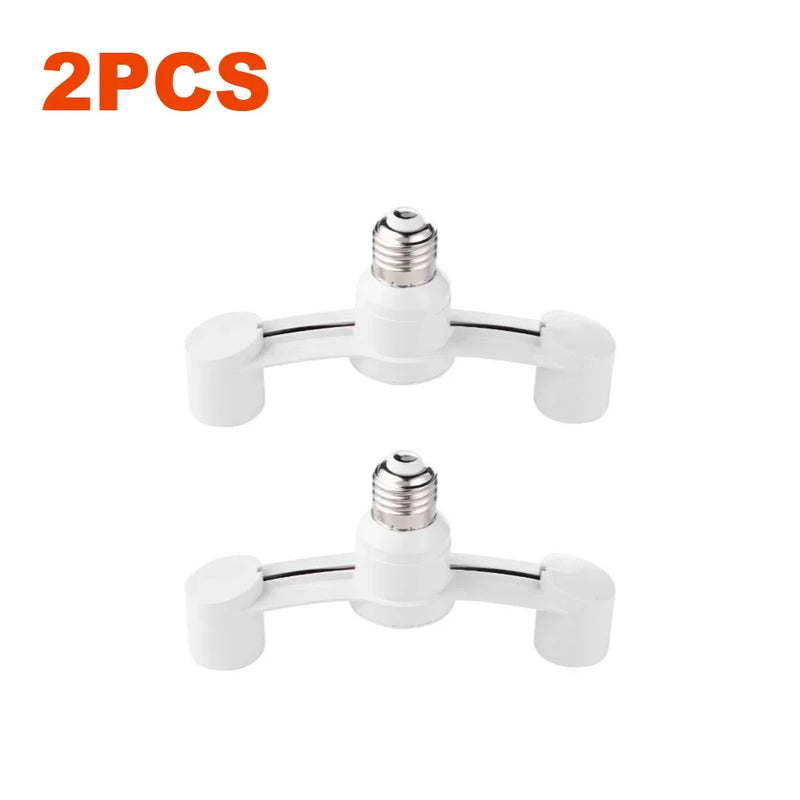 JOYINLED E27 Light Socket Splitter Adapter 2 in 1 Dual Head Lamp Holder Bulb Base Extender Converter for LED Lighting 1-10PCS