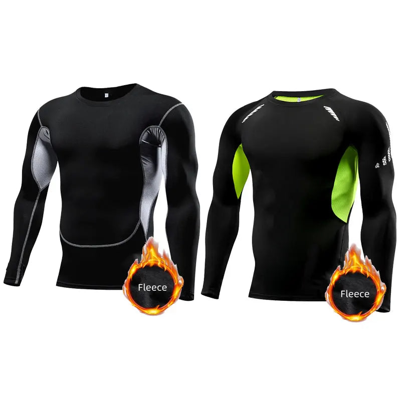 2026 NEW Men's Winter Thermal Underwear Set Fleece Compression Long Johns Sports Base Layer for Fitness Athletic Wear