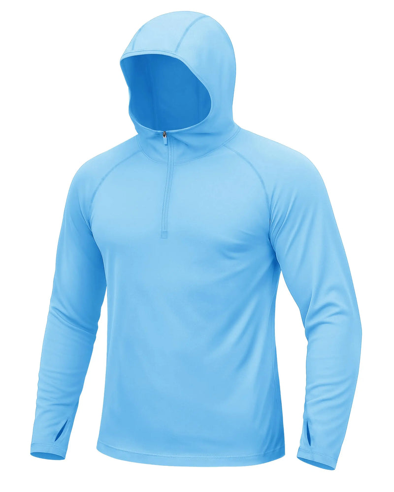 TACVASEN Mens 1/4 Zip UPF 50+ Shirts Sun Protection Running Surfing Athletic Shirt Lightweight Rash Guard Long Sleeve Hoodie