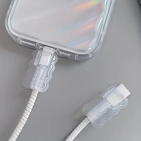 ស្រោមការពារខ្សែទម្រង់រលក TPU 1/10 គ្រាប់ – ឧបករណ៍ការពារប្រឆាំងការបាក់ដាច់សម្រាប់ខ្សែទិន្នន័យ Android & iPhone, ការថែទាំខ្សែ