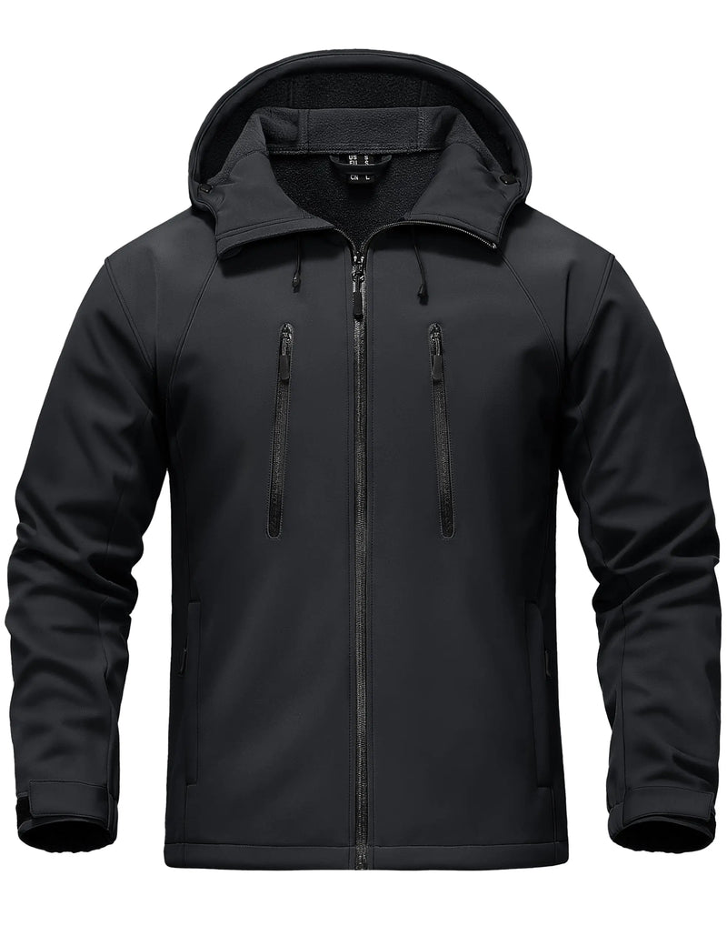 TACVASEN Men's Fleece Lined Softshell Jacket Waterproof Winter Tactical Coat Thermal Windproof Outdoor Hiking Daily Jacket