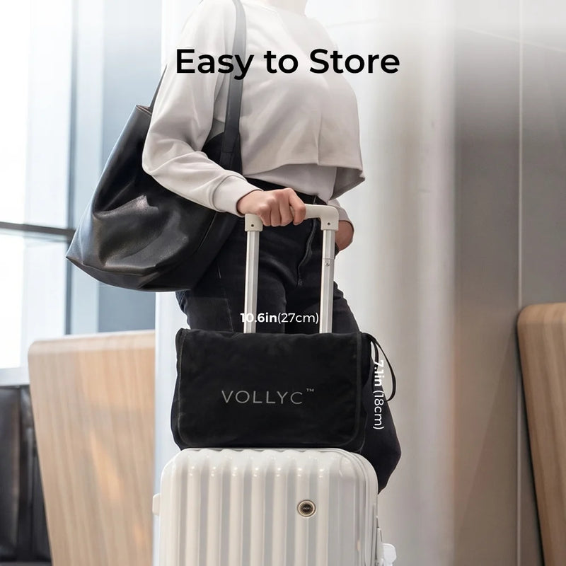 FLEXTAIL X VOLLYC Inflatable Travel Foot Rest with 700mAh Rechargeable Air Pump, Adjustable Height Leg Rest for Airplane, office