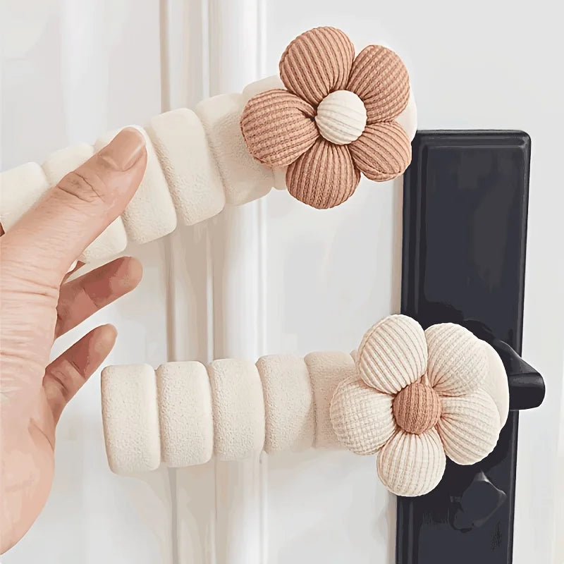 1PC Anti-Static Floral Door Handle Cover Silent Anti-Collision Door Protector,Anti-collision Decorative Door Handle Cover.