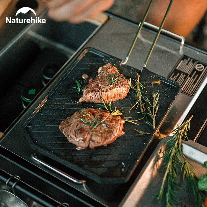 Naturehike Non Stick Frying Pan Folding Large Capacity Cooking Set Portable Picnic Grill Tray Hiking Bbq Camping Oven Plate