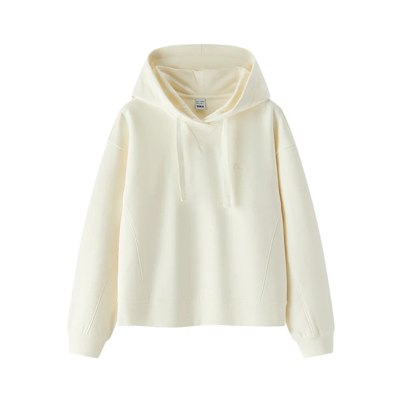 Semir Embroidered Hoodies Soft Texture Women Spring Casual Sweatshirt Fashion Comfort Loose Style Gentle Trend Cozy New 2026