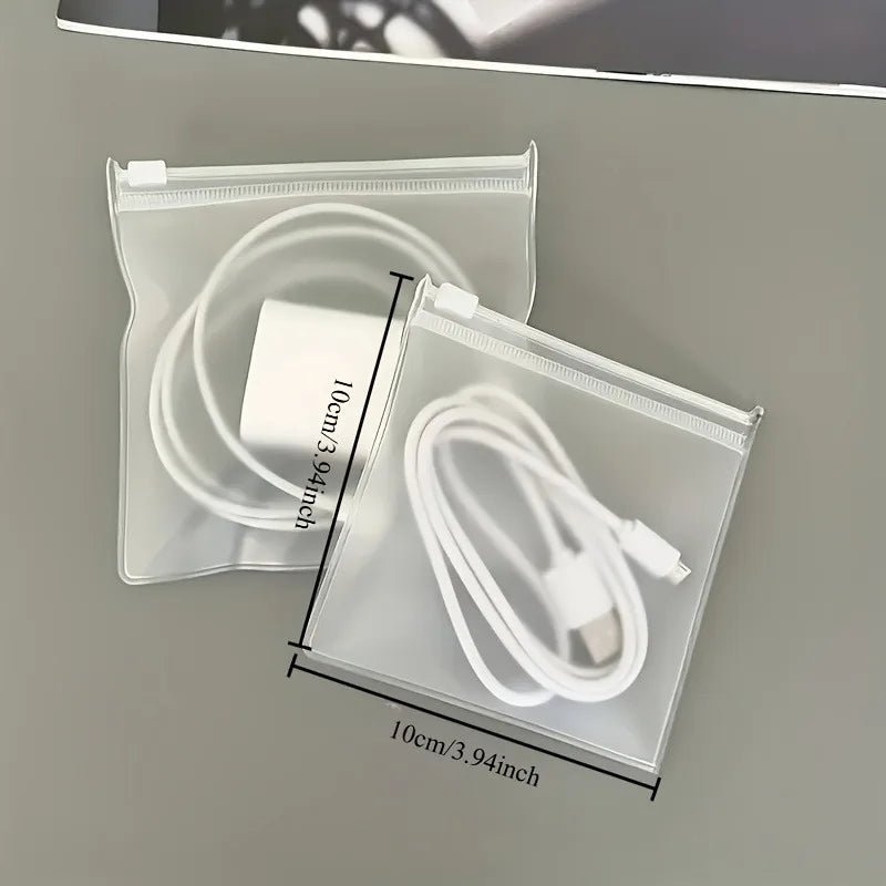 Clear Zipper Bags with Air Holes - Storage Bags forChargers and Small Items,Transparent Rectangular Design for Easy Organization
