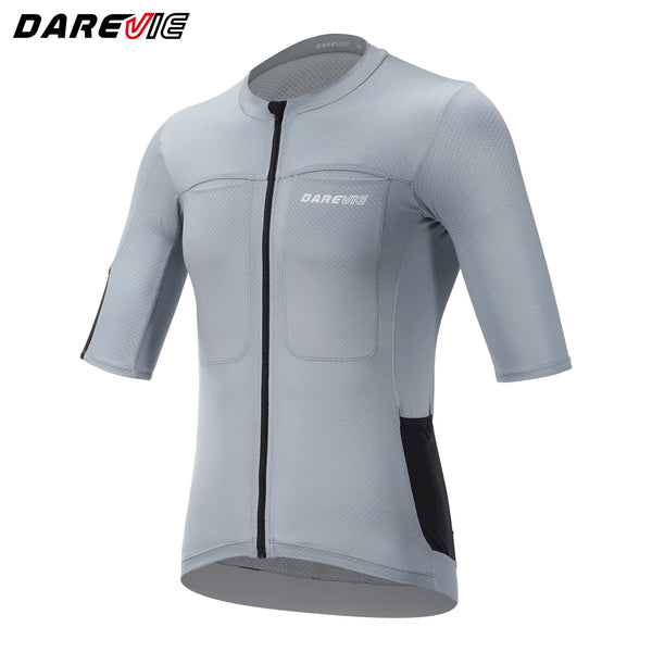 អាវយឺតជិះកង់ Darevie មានហោប៉ៅចំនួន ៦ សម្រាប់បុរស កម្រិតហ្វឹកហាត់ ស្រូបយកសំណើម អាវ Maillot ការពារការរអិល ការពារសំណើម