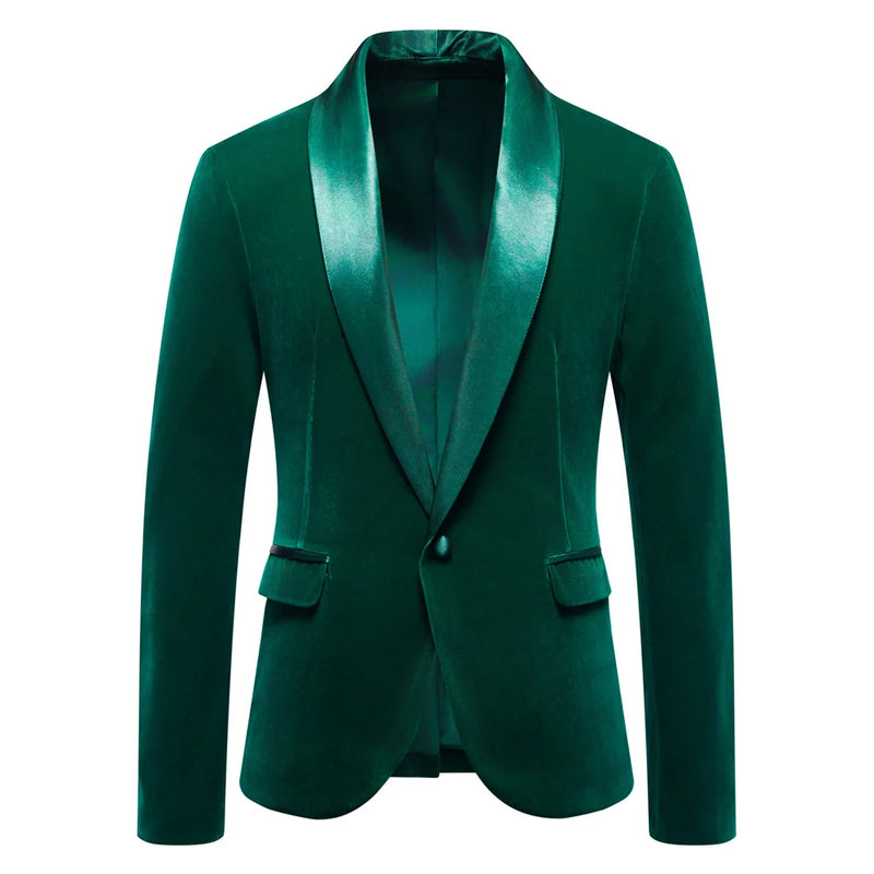 New Arrival: Men's Blue Long-Sleeve Blazer—a Corduroy, Notched-collar, Single-button Formal Jacket Perfect for Weddings, Parties