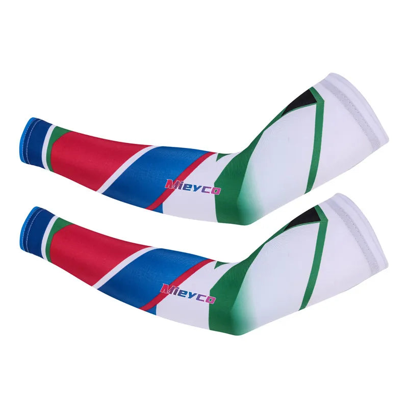 Men Cycling Arm Sleeves Sun Protection UV Proof Arm Covers Cuffs for Running Biking Driving Outdoor Sports