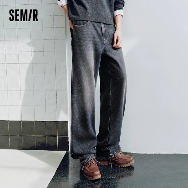 ខោខូវប៊យ Semir សម្រាប់បុរស រលុង ជើងត្រង់ បែប Vintage Wash ឆ្នាំ 2026 ថ្មី រដូវរងា ស្លៀកប្រចាំថ្ងៃ ស្ទីលទីក្រុង ធម្មតា អាកាសធាតុត្រជាក់ ស្លៀកជាស្រទាប់ៗ
