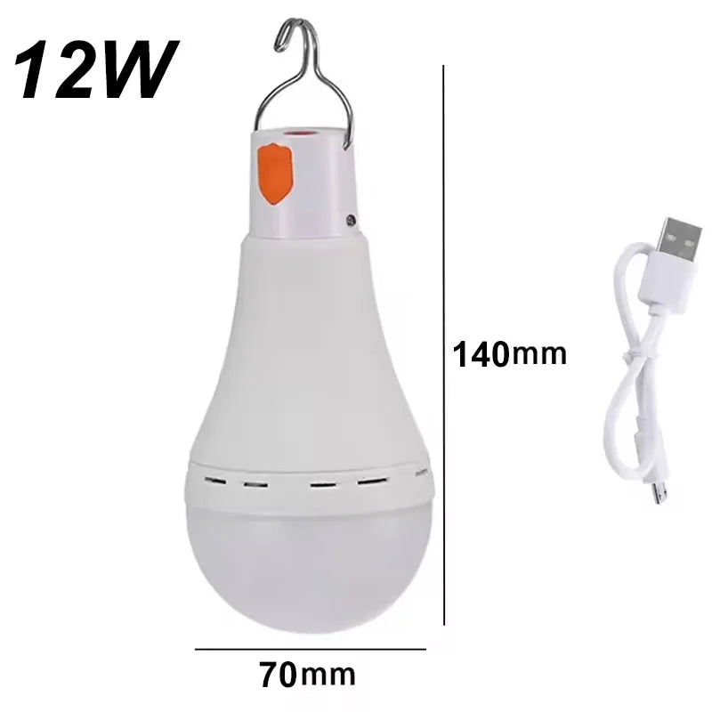 USB Rechargeable Light Bulbs Warm Light Bulb 3 Light Modes for Power Outage Camping Tent Portable LED Hanging Emergency Lamp