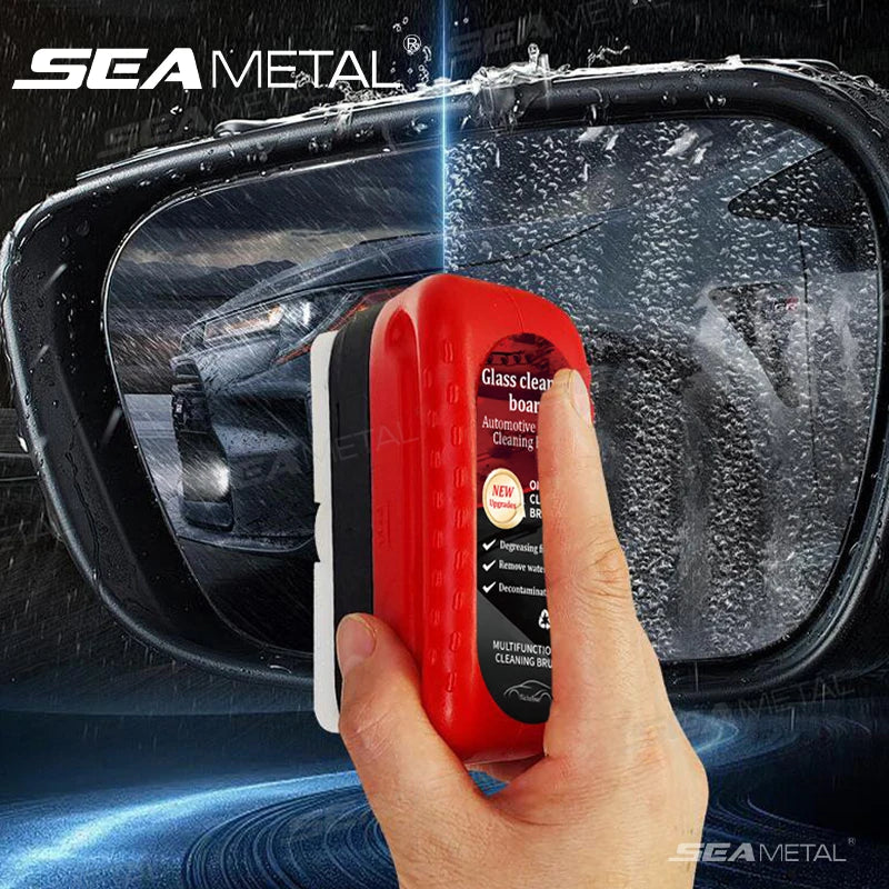 SEAMETAL Car Glass Sponge Cleaning Brush Car Window Glass Cleaner Removes Dirt Windshield Oil Film Cleaner Glass Oil Film Brush