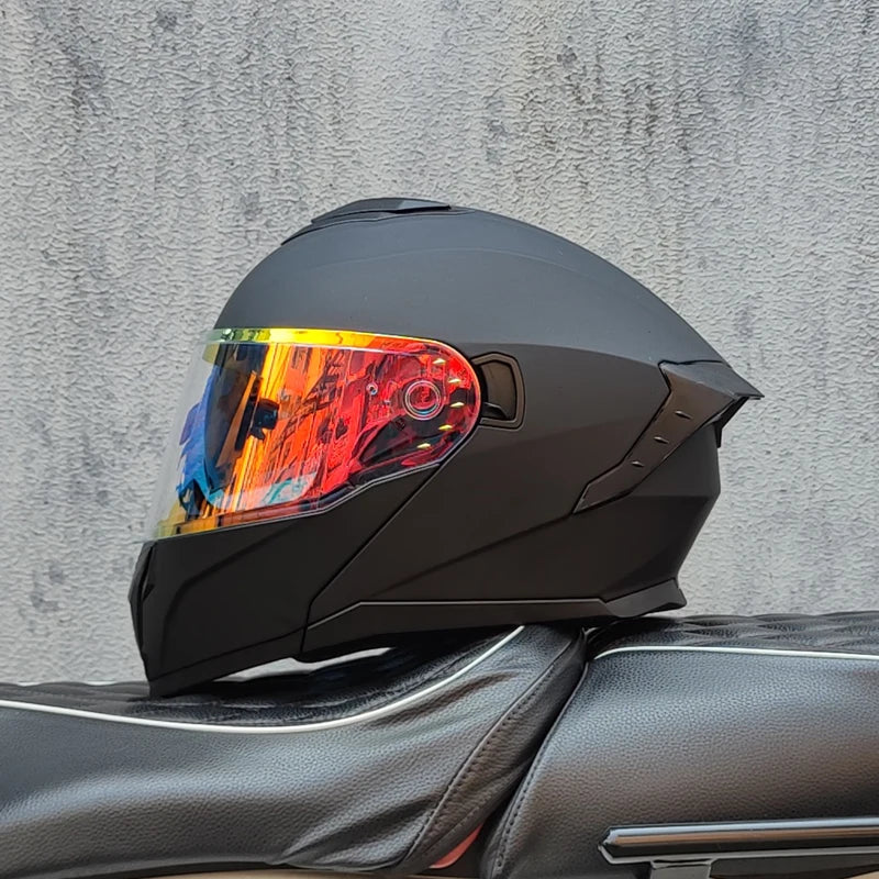 2025 high-quality motorcycle helmet dual lens modular flip helmet Casco para Motos road off-road travel full helmet capacity