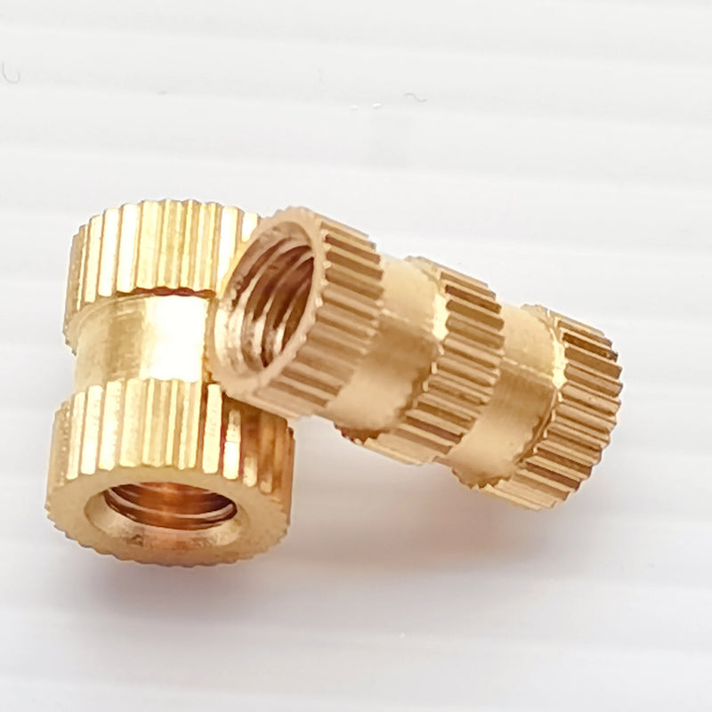 DIVEDEER 20/50/100pcs Injection Molding Brass insert nut M2.5 M3 M4 M5 M6 1/4-20UNC Brass Round Knurled Thread Inserts Nuts
