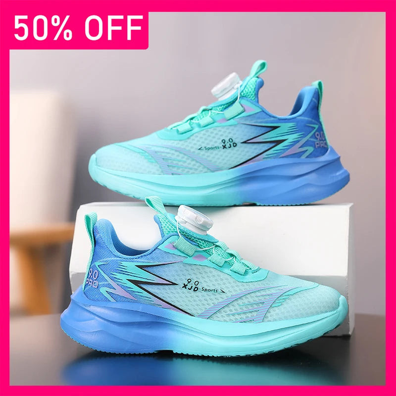 Children Sports Shoes Fashion New Mesh Breathable Anti Slip Wear-resistant Soft Sole Campus Sports Shoes Outdoor Jogging Shoes