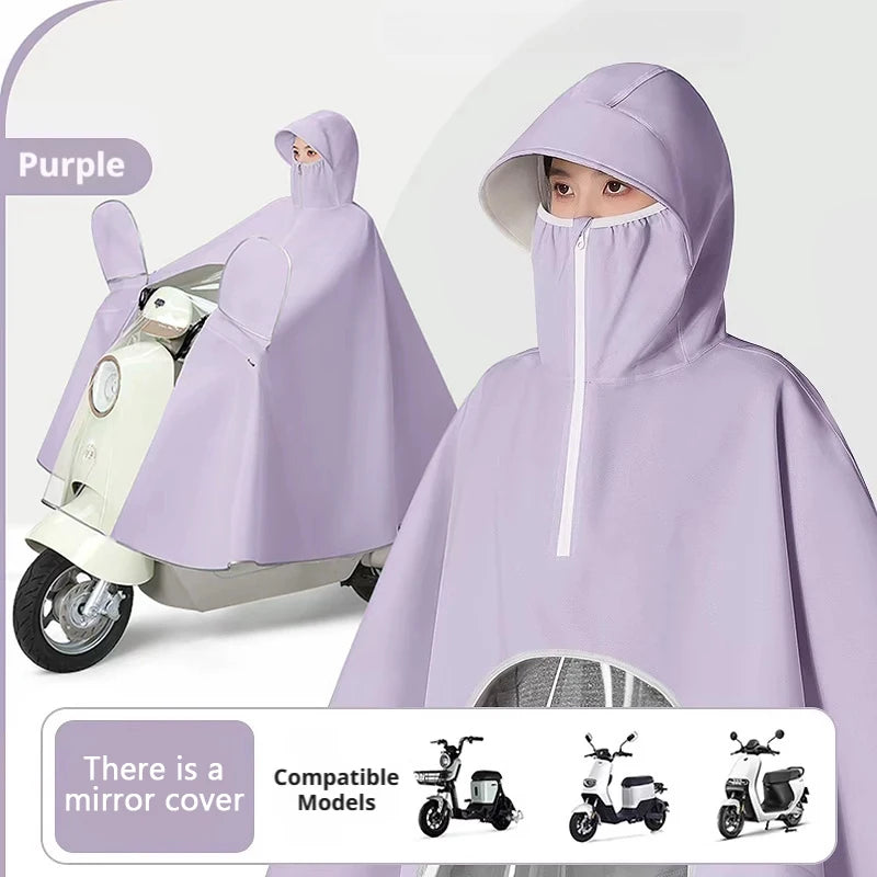 SEAMETAL Universal Thickened Raincoat Upgrade Full Coverage High Neck Rain Cover Waterproof Rainwear for Outdoor Motorcycle Part