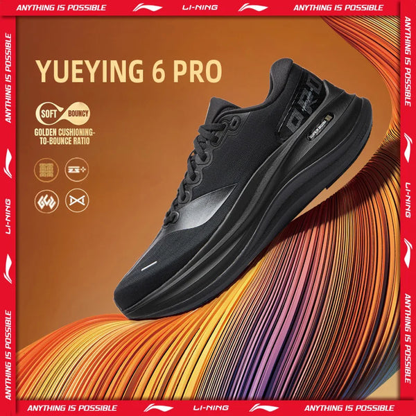 ស្បែកជើងរត់បុរស Li-Ning YUEYING 6 PRO Optimized Cushion ជាមួយប្រអប់ម្រាមជើងធំទូលាយ SUPER BOOM ស្បែកជើងប៉ាតាស្រាលឆ្លុះបញ្ចាំង LiNing ARHW015