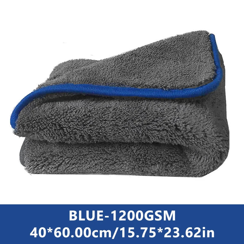 SEAMETAL 1200GSM Coral Fleece Deluxe Car Wash Microfiber Towel Plush Cleaning Drying Cloth Car Wash Towels 40x40/40x60/60x90cm