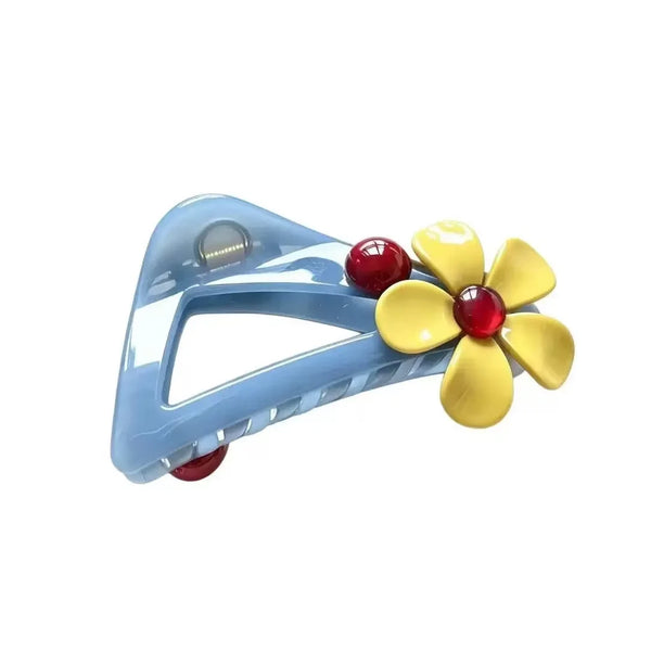 Retro Contrast Color Floral Shark Claw Clip 2026 New Elegant Unique Full Hair Clamp Women Hair Accessories For Updo Hairstyle