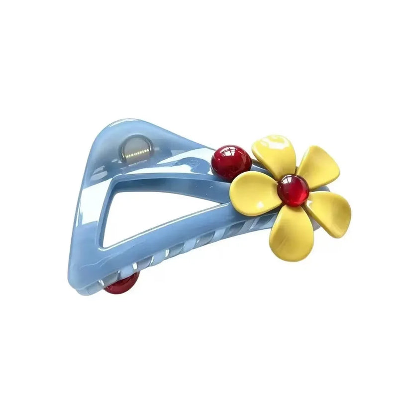 Retro Contrast Color Floral Shark Claw Clip 2026 New Elegant Unique Full Hair Clamp Women Hair Accessories For Updo Hairstyle