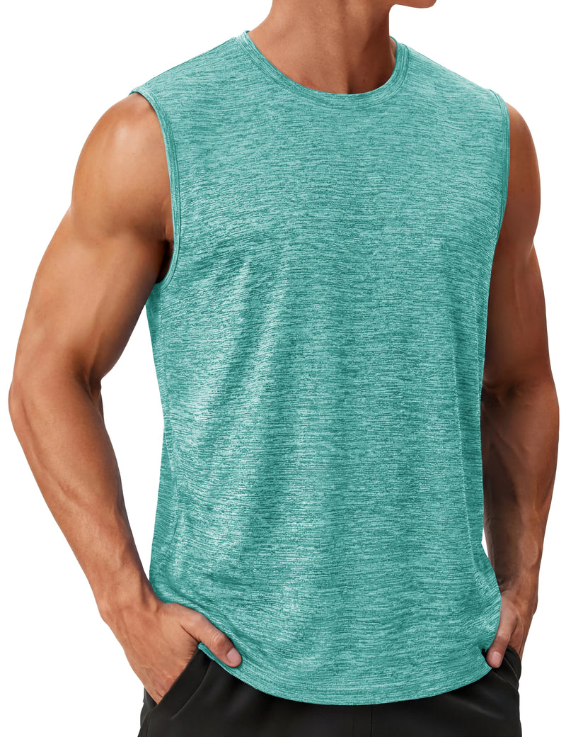 TACVASEN Mens Summer Quick Dry Tank Tops Lightweight Fitness Gym Workout Stretch T-Shirt Soft Comfort Outdoor Running Tee Vest