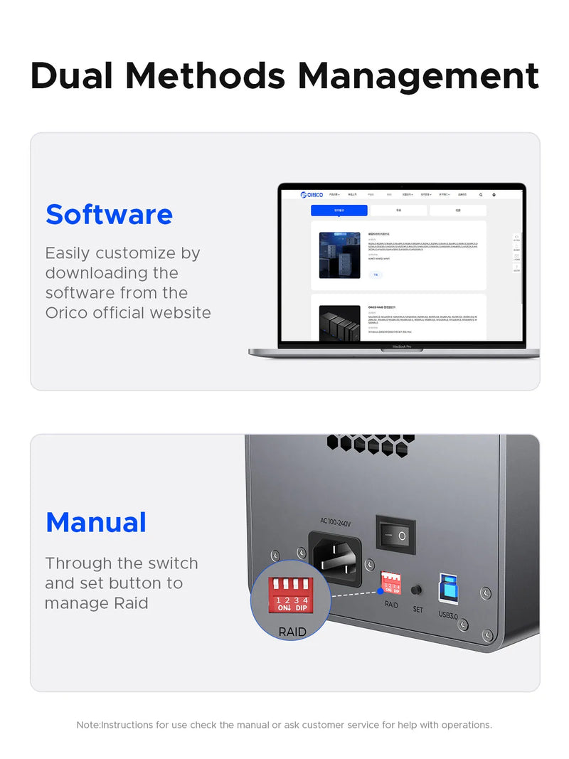 ORICO 3.5"RAID USB3.0 5Gbps HDD Docking Station  150W Power With Cooling Fan for Professional 5Bay DAS Solution (ProRAID)Series