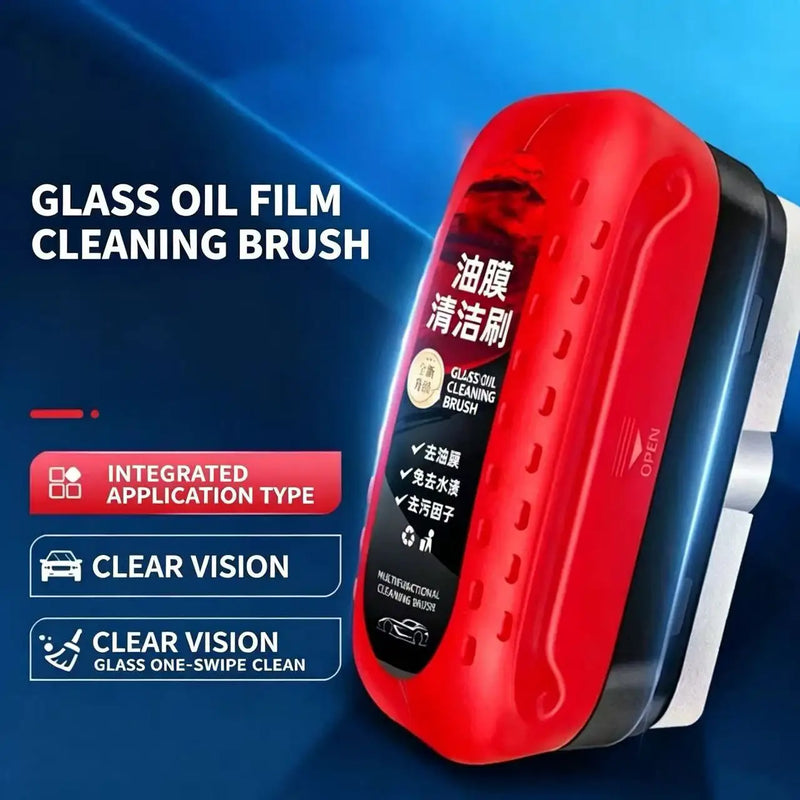 Car Glass Oil Film Cleaning, Wiping Red with Strong Force to Remove Dirt from Front Gear, Side Windows, and Rearview Mirrors, Re