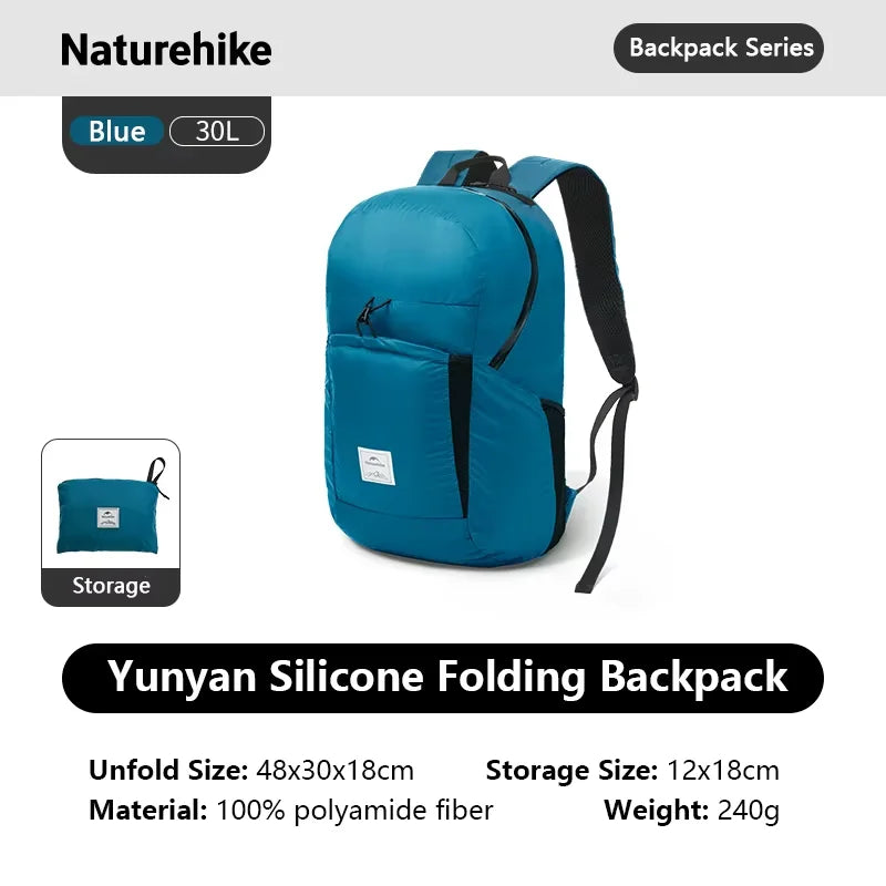 Naturehike 18L 22L 25L 30L Silicone Folding Backpack Lightweight Portable Waterproof Outdoor Camping Hiking Shoulder Skin Bag