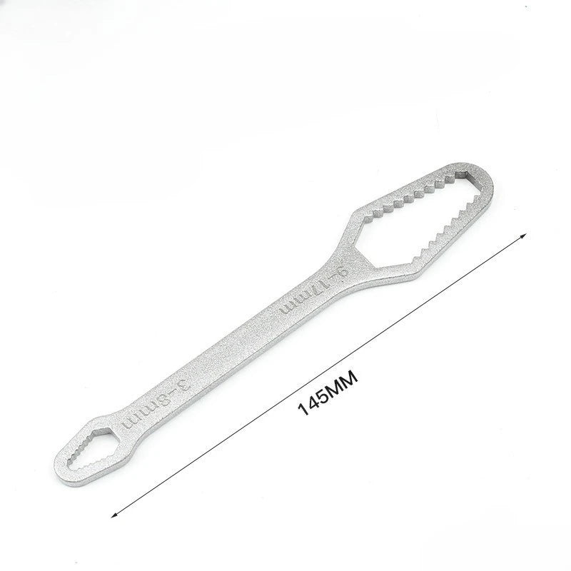 Heavy-Duty Adjustable Ratchet Wrench with Self-Locking Mechanism-All in One Multi-Headed Tool,SAE & Metric Sizes,for Automotive