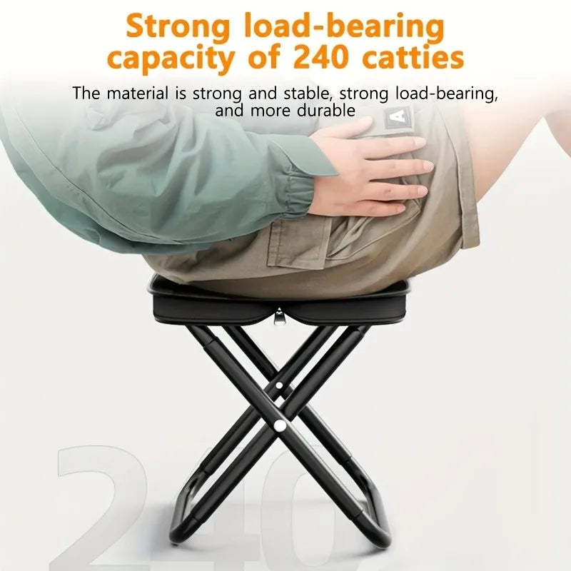 1pc Heavy Duty Foldable Stool Holds 120kg Anti-Collapse Carbon Steel Oxford Seat Camping Fishing Beach Hiking,camping stool