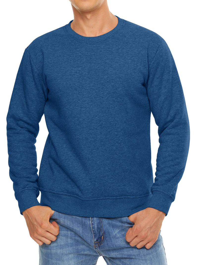 TACVASEN Men's Winter Fleece Pullover Sweatshirt, Long Sleeve Crew Neck, Warm Lambswool Lining, Thick Underwear