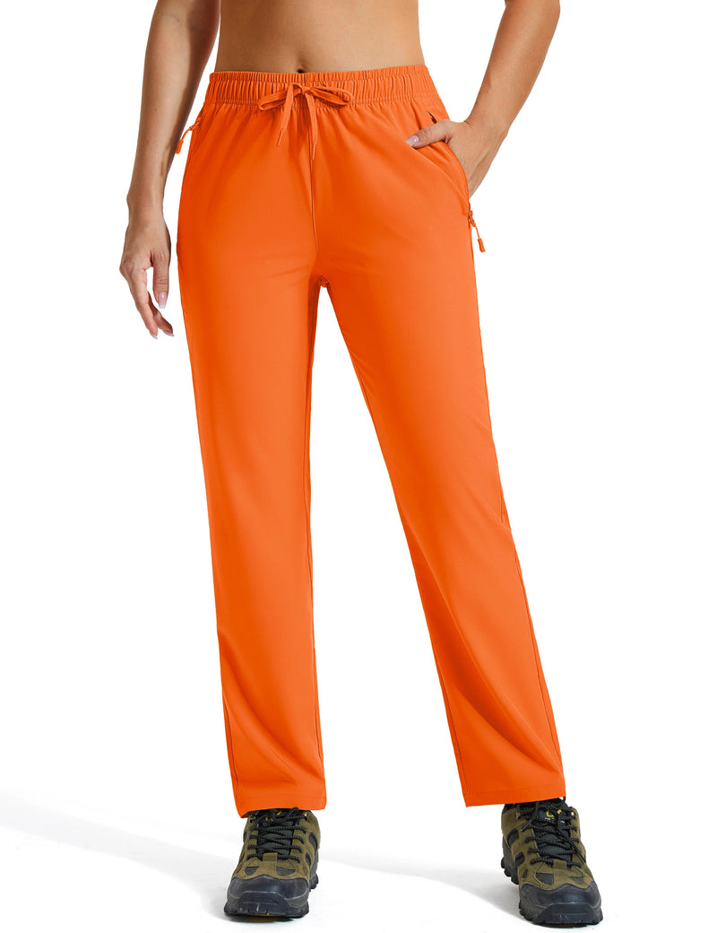 TACVASEN Women's Hiking Pants Lightweight Quick Dry UPF 50+ Water Resistant Elastic Waist Golf Travel Casual Pants Zip Pockets