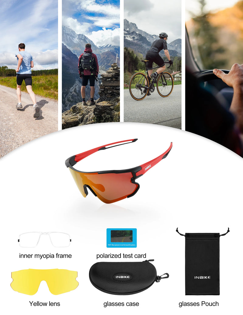 INBIKE Cycling Sunglasses For Men Bicycle Goggles Eyewear Photochromic MTB Road Bike Goggles Sunglasses for Cycling Accessories
