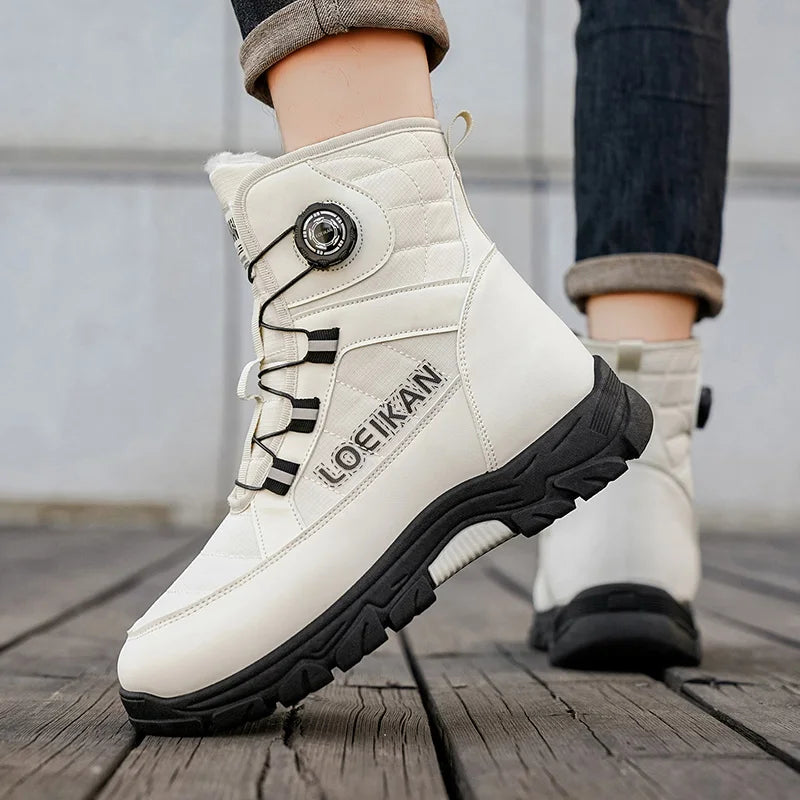 Men's winter youth comfortable fashion casual outdoor wear-resistant cotton warm shoes plus size non-slip hight top snow boots