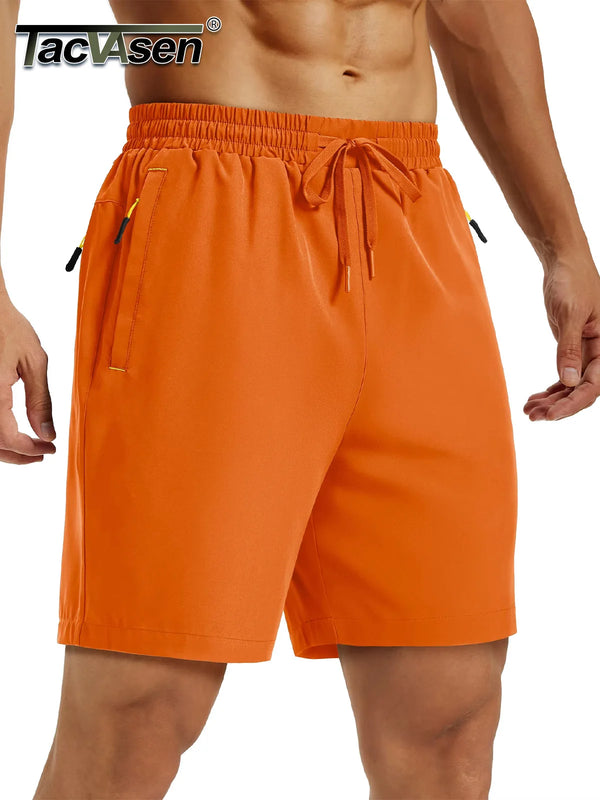 TACVASEN Mens Hiking Shorts Summer 7" Quick Dry Lightweight 3 Zipper Pockets Workout Gym Fitness Athletic Running Shorts Male