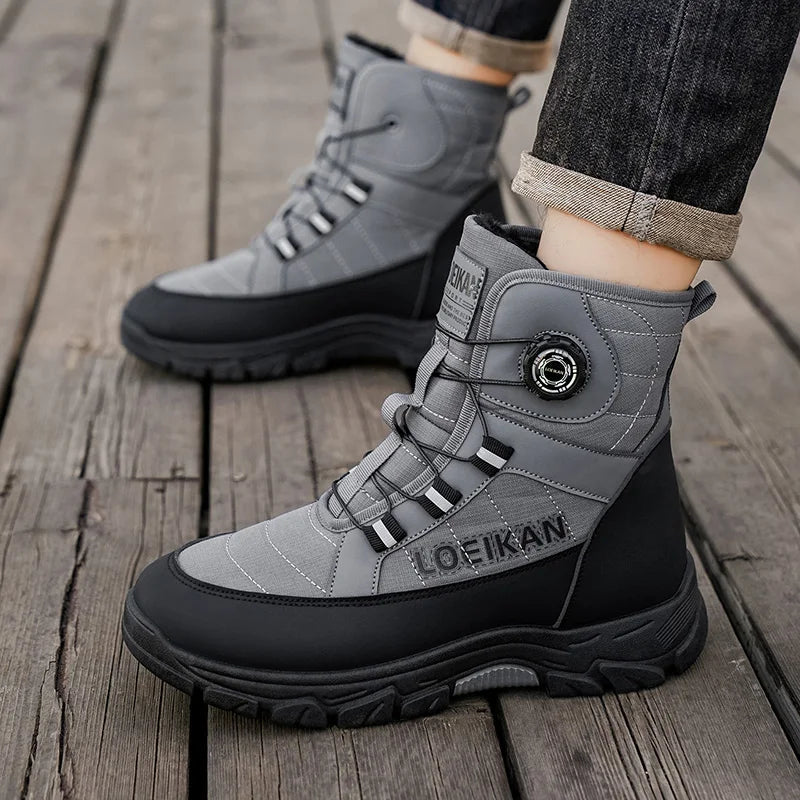 Men's winter youth comfortable fashion casual outdoor wear-resistant cotton warm shoes plus size non-slip hight top snow boots