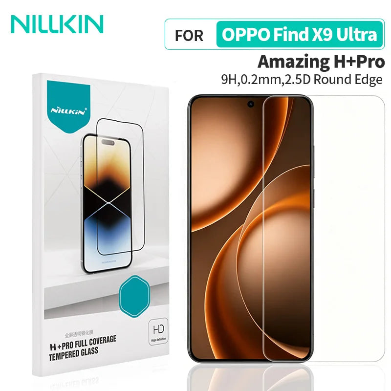 NILLKIN For OPPO Find X9 Ultra Screen Protector Film H+Pro HD Clear Tempered Glass Film For OPPO Find X9 Ultra Phone Glass Film