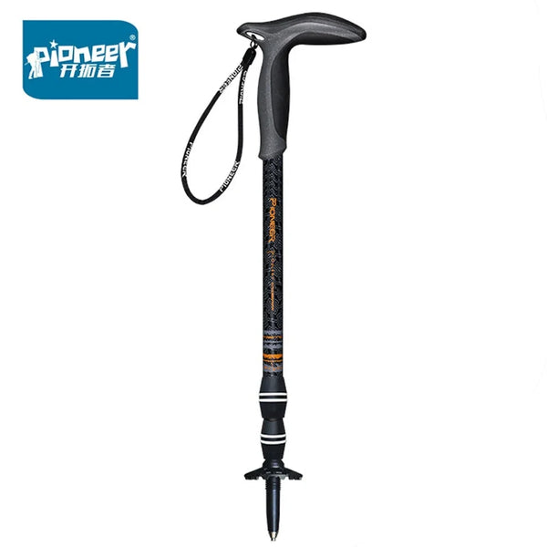 Pioneer 1pcs T-handle Trekking Pole 3 Sections Ultralight Outdoor Camping Hiking Walking Sticks Cane Climbing XDL009