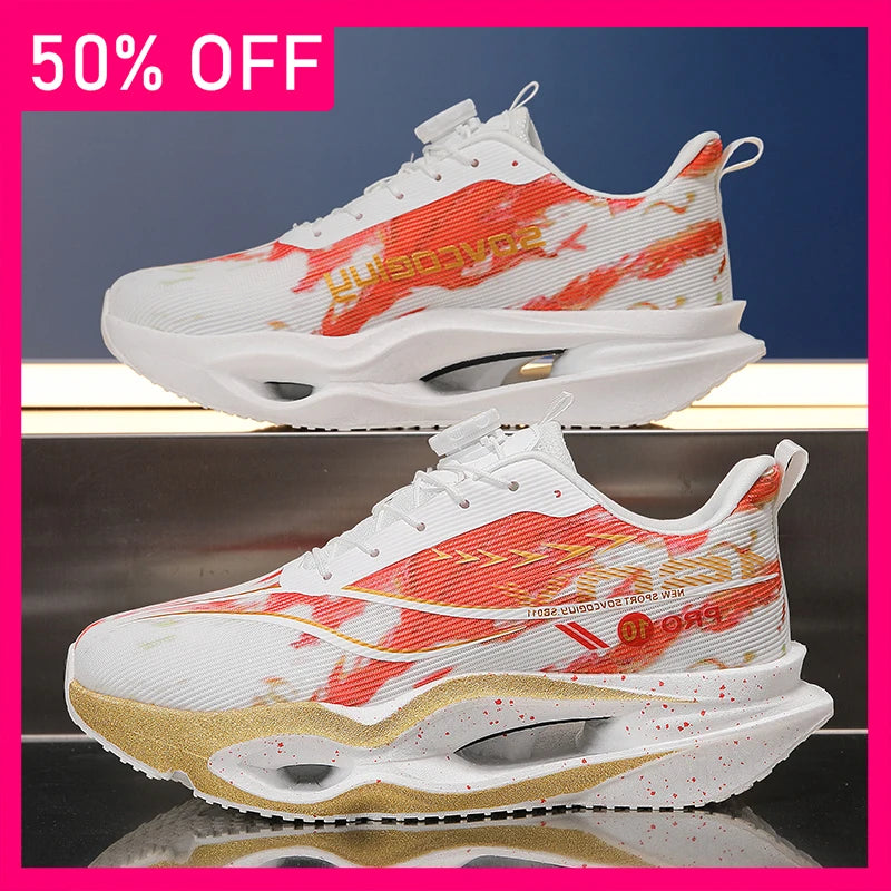 Men Sports Shoes New Hollow Soft Sole Rebound Shock-absorbing Training Shoes Marathon Light Breathable Running Shoes for Women