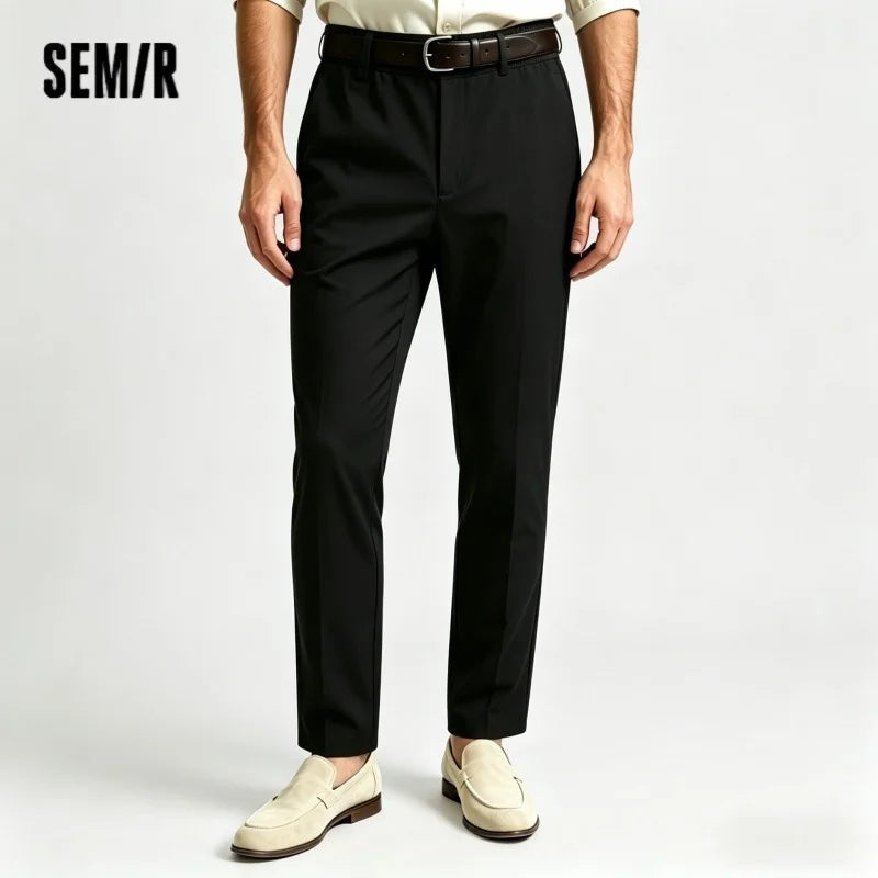 Semir Men Pants Cooling 2026 Quick Dry Straight Solid Stretch Urban Casual Everyday Style Soft Comfortable Daily Wear Trendy