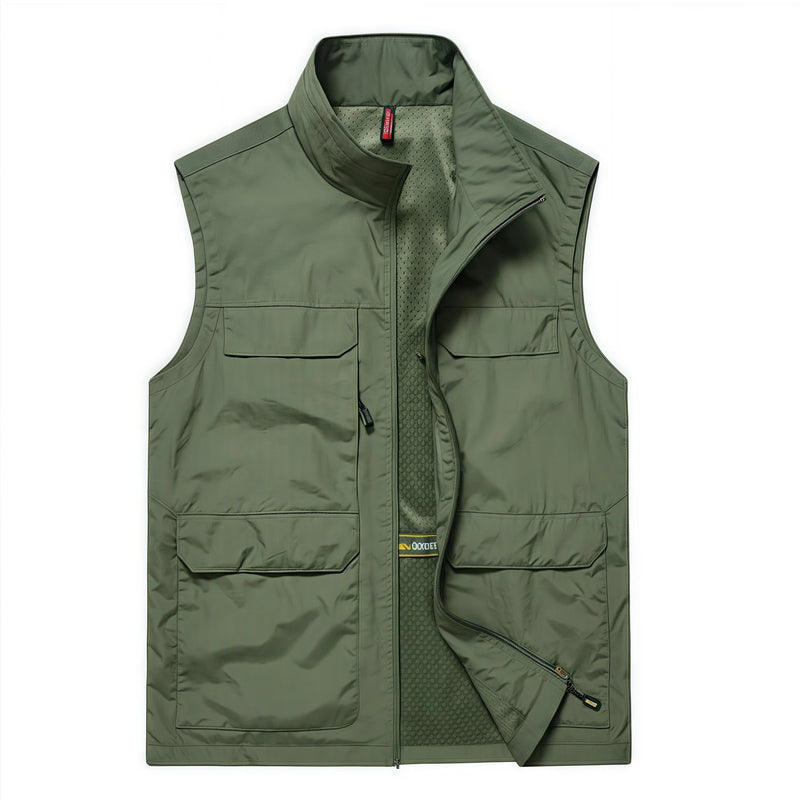 Men's Casual Multi-Pocket Jacket Summer Breathable Net Fishing and Photography Outerwear Business Advertising Vest