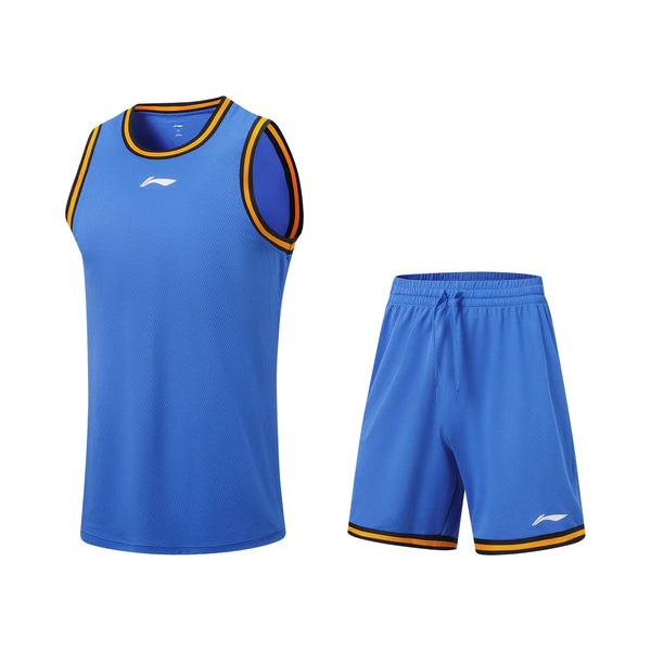 ឈុតបាល់បោះ CBA សម្រាប់បុរស Li-Ning LN DRY ធ្វើពីក្រណាត់ Polyester ទន់ និងអាចដកដង្ហើមបាន អាវ និងខោខ្លីកីឡាអាជីព AATW005