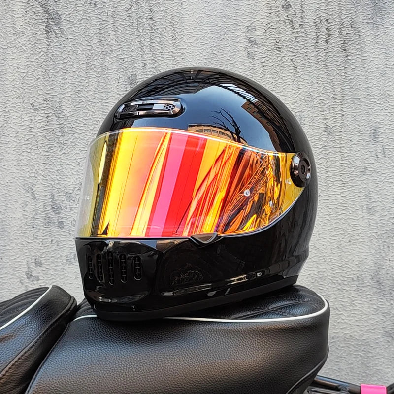 2025 Latest Motorcycle Full Face Retro Helmet for Men and Women Cruise Motorcycle Cafe Full Face Helmet ORZ-811
